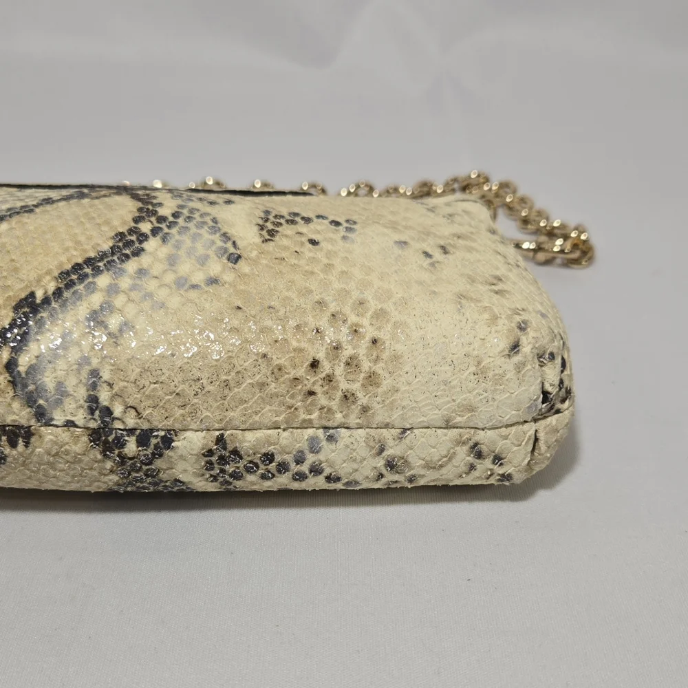 Coach GD/Natural Snake Pattern Leather Small Clutch Purse